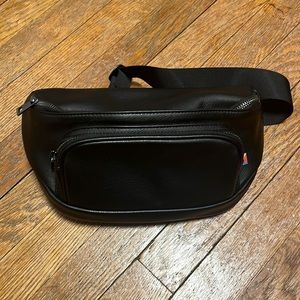 Black leather Kinbou belt bag diaper bag *like new* never used